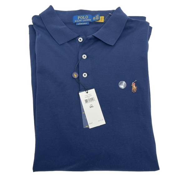 Polo Ralph Lauren Custom Slim Fit Polo Shirt Size XXL Navy Blue